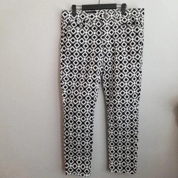 J.CREW Straight Jeans Women's Size 32 Multicolor Cotton Geometric Comfort Pocket - Picture 1 of 13